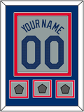 Los Angeles Name, Number & 3 World Series Champions Patches - Road Gray - Double Mat 2