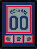 Los Angeles Name, Number & 3 World Series Champions Patches - Road Gray - Double Mat 2