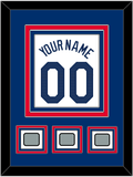 Los Angeles Name, Number & 3 World Series Champions Patches - Home White - Triple Mat 3