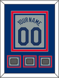 Los Angeles Name, Number & 3 World Series Jersey Patches - Road Gray - Triple Mat 2