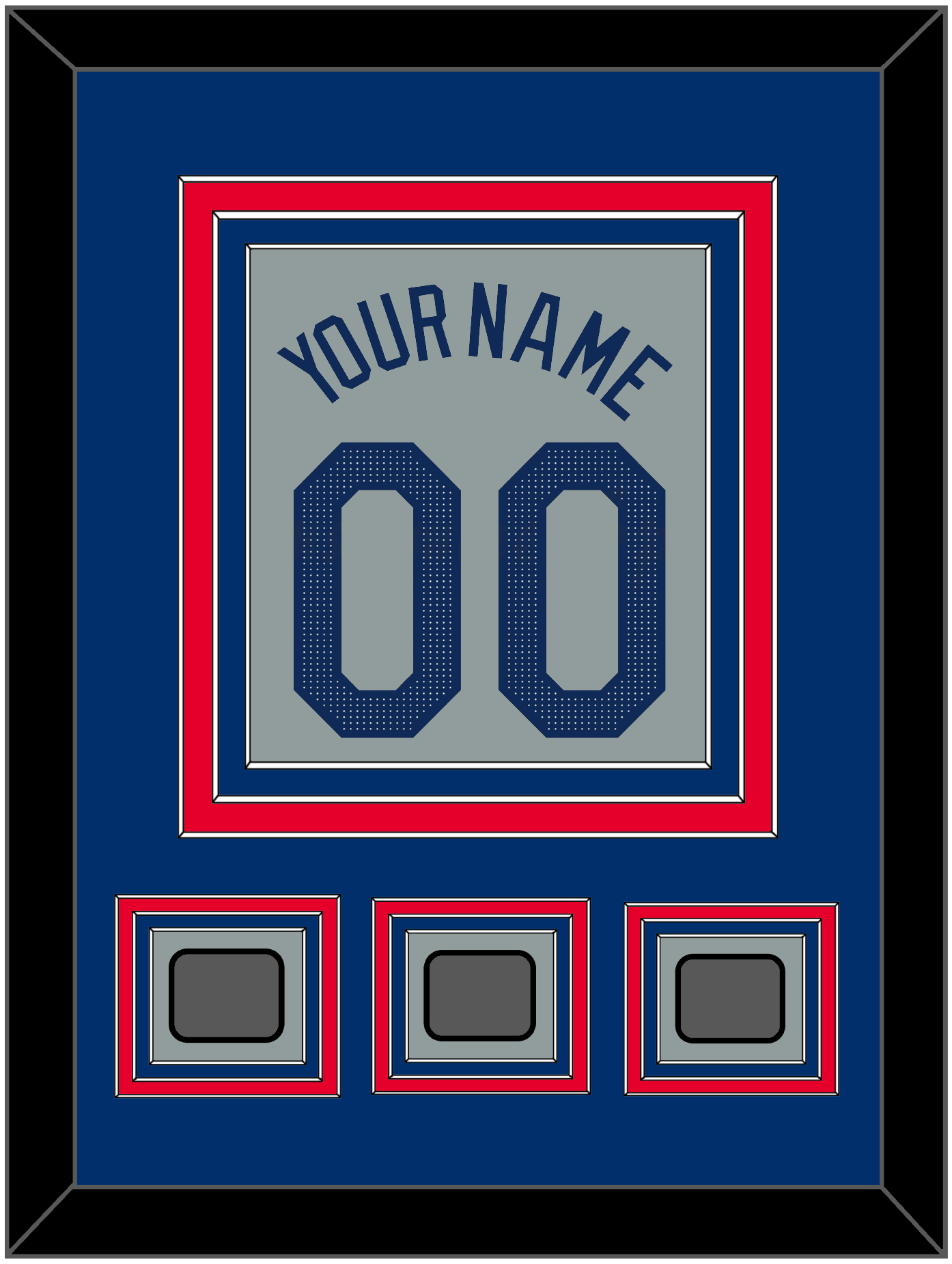 Los Angeles Name, Number & 3 World Series Champions Patches - Road Gray - Premier Tier 2
