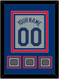 Los Angeles Name, Number & 3 World Series Jersey Patches - Road Gray - Triple Mat 2