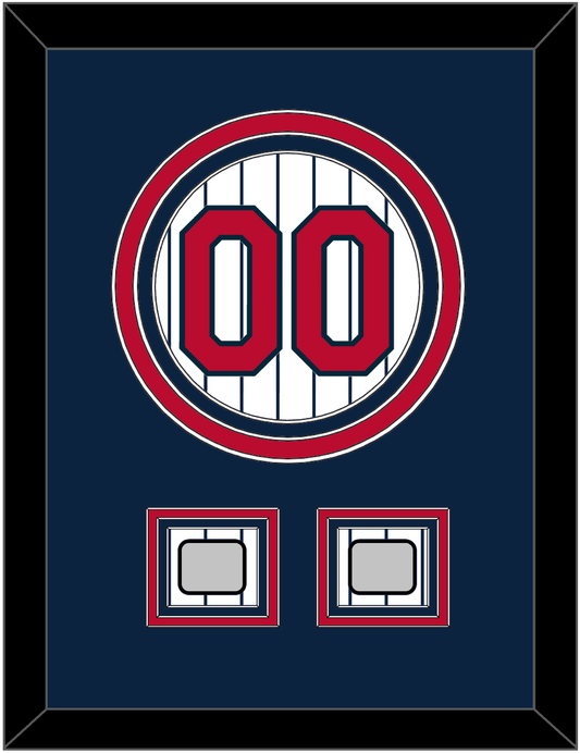Minnesota Number & 2 World Series Patches - Home White Pinstripes (1987-2009) - Premier Tier 2