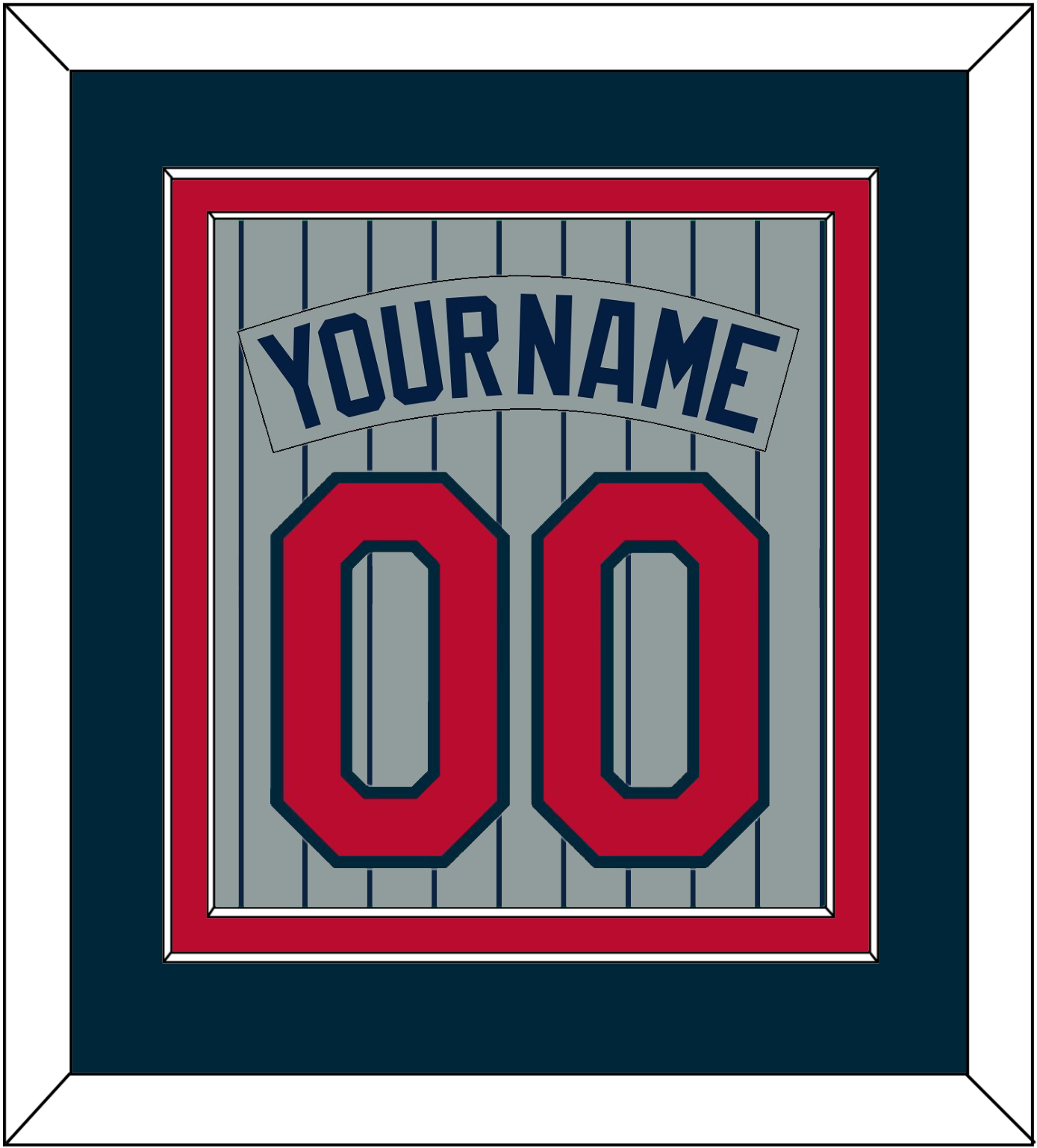 Minnesota Nameplate & Number - Road Gray Pinstripes (1987-2009) - Signature Tier 2