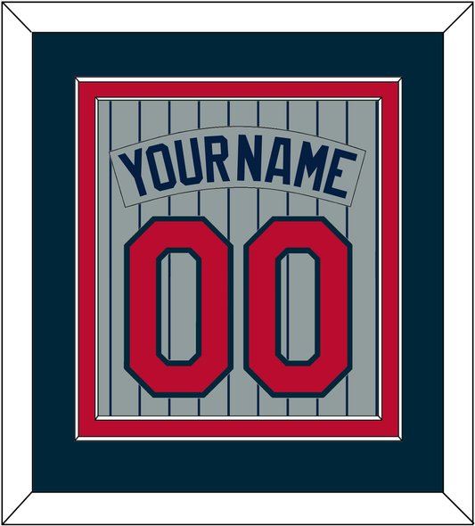 Minnesota Nameplate & Number - Road Gray Pinstripes (1987-2009) - Signature Tier 2