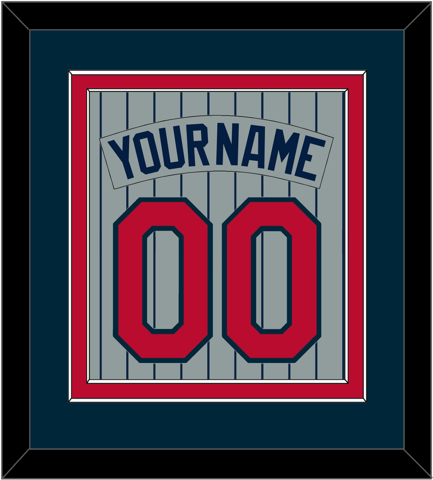 Minnesota Nameplate & Number - Road Gray Pinstripes (1987-2009) - Signature Tier 2