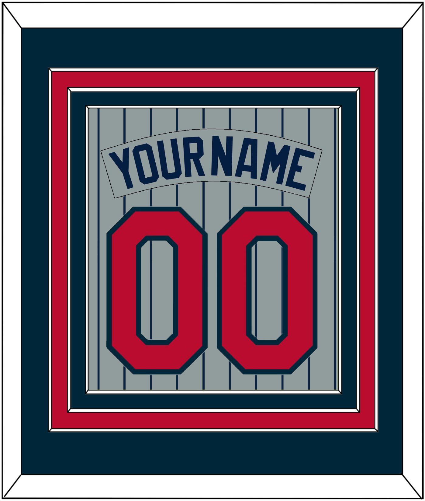 Minnesota Nameplate & Number - Road Gray Pinstripes (1987-2009) - Premier Tier 2
