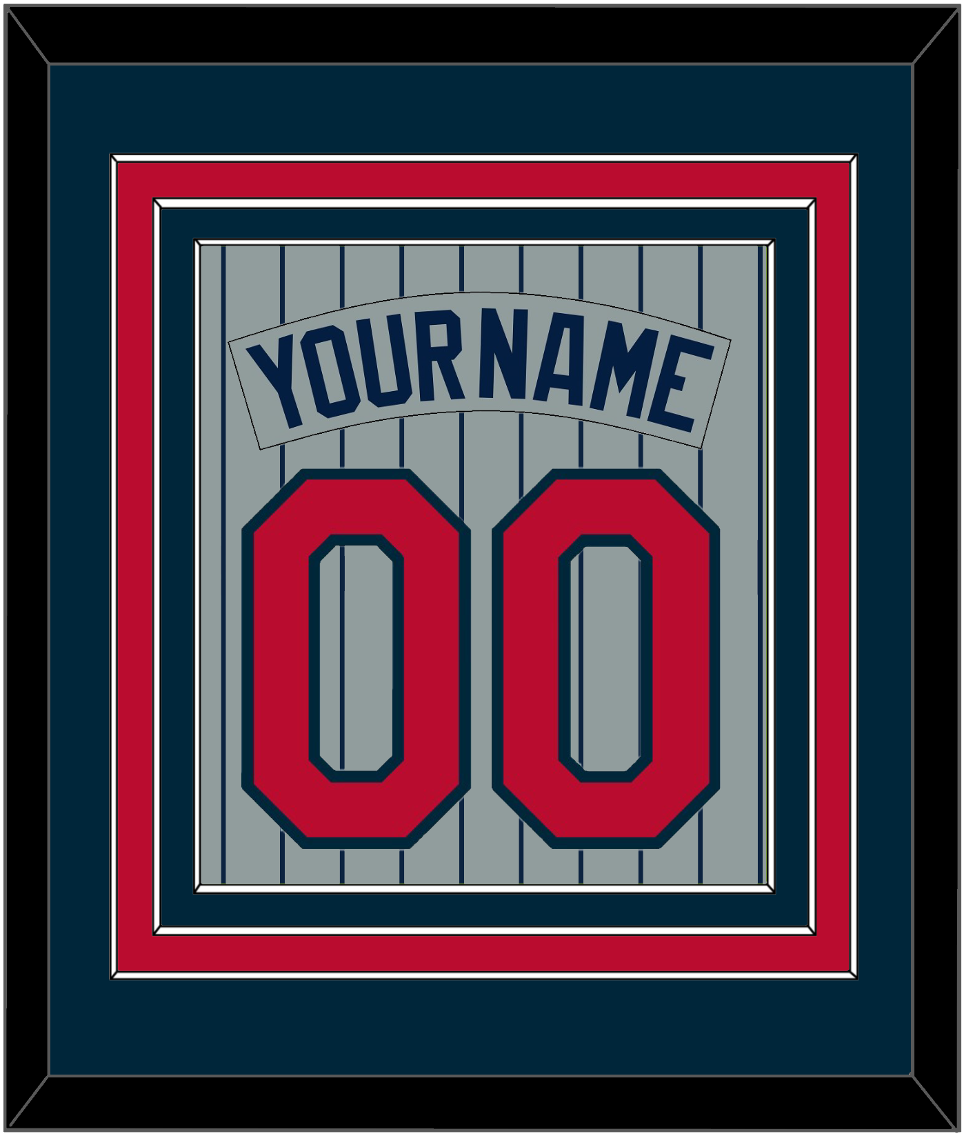 Minnesota Nameplate & Number - Road Gray Pinstripes (1987-2009) - Premier Tier 2