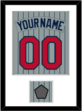 Minnesota Nameplate, Number & World Series Patch - Road Gray Pinstripes (1987-2009) - Single Mat 1