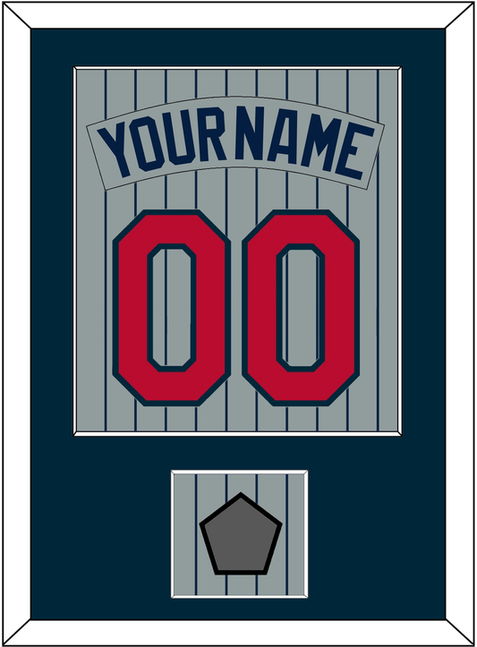 Minnesota Nameplate, Number & 1987 World Series Champions Patch - Road Gray Pinstripes (1987-2009) - Essential Tier 2