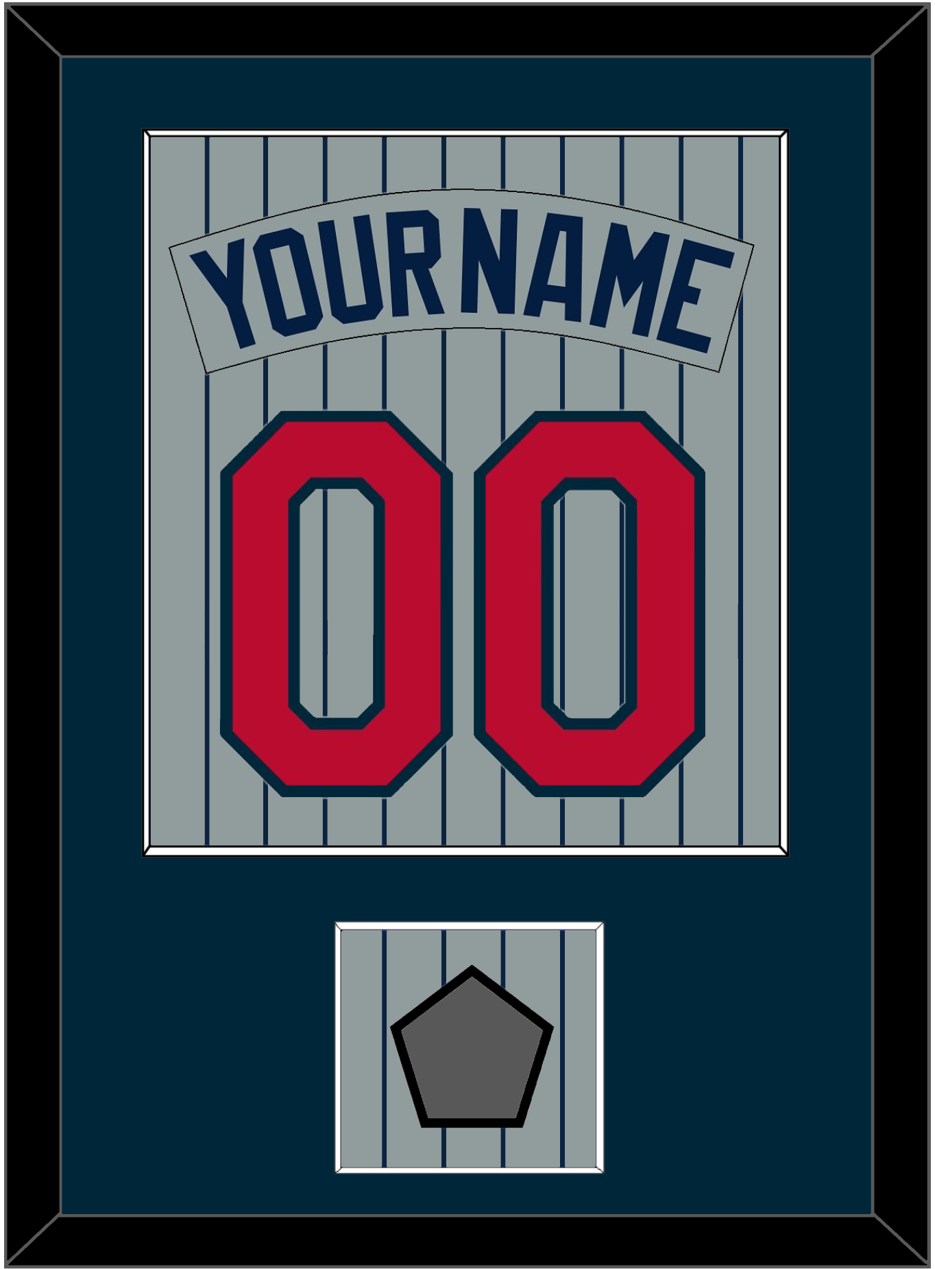 Minnesota Nameplate, Number & World Series Patch - Road Gray Pinstripes (1987-2009) - Essential Tier 2