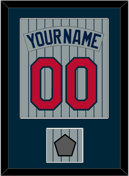Minnesota Nameplate, Number & World Series Patch - Road Gray Pinstripes (1987-2009) - Essential Tier 2