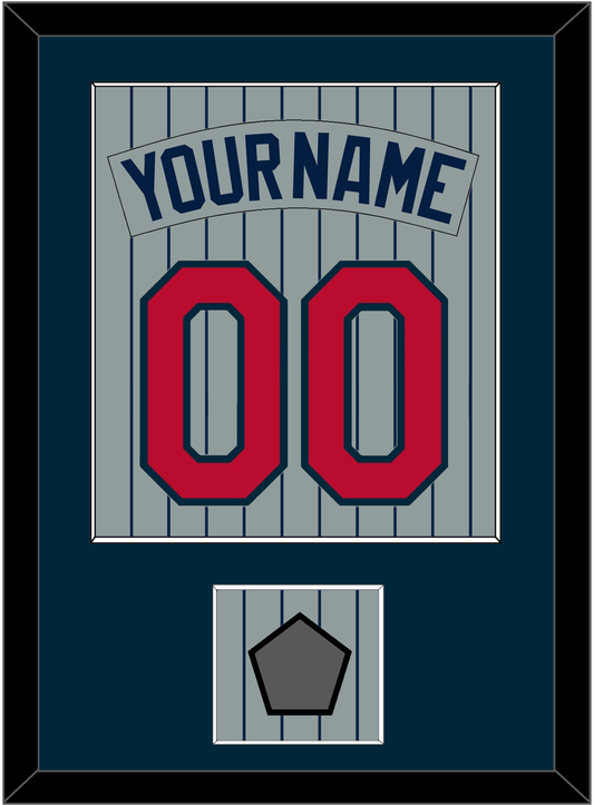 Minnesota Nameplate, Number & World Series Patch - Road Gray Pinstripes (1987-2009) - Essential Tier 2