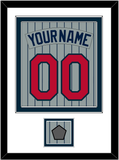 Minnesota Nameplate, Number & World Series Patch - Road Gray Pinstripes (1987-2009) - Double Mat 1