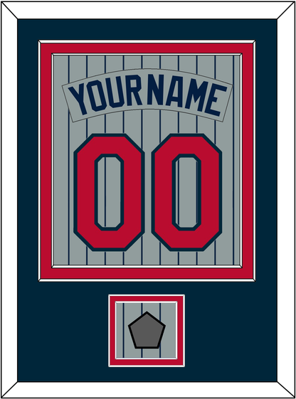 Minnesota Nameplate, Number & 1987 World Series Champions Patch - Road Gray Pinstripes (1987-2009) - Signature Tier 2