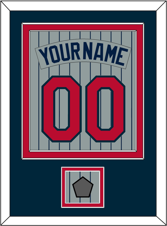 Minnesota Nameplate, Number & 1987 World Series Champions Patch - Road Gray Pinstripes (1987-2009) - Signature Tier 2
