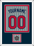 Minnesota Nameplate, Number & World Series Patch - Road Gray Pinstripes (1987-2009) - Double Mat 2