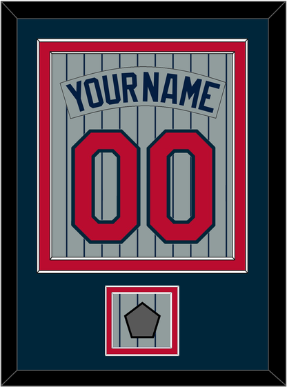 Minnesota Nameplate, Number & 1987 World Series Champions Patch - Road Gray Pinstripes (1987-2009) - Signature Tier 2
