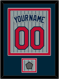 Minnesota Nameplate, Number & 1987 World Series Champions Patch - Road Gray Pinstripes (1987-2009) - Double Mat 2