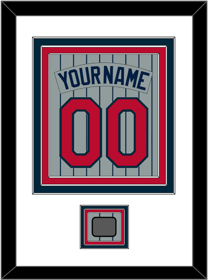 Minnesota Nameplate, Number & 1987 World Series Champions Patch - Road Gray Pinstripes (1987-2009) - Premier Tier 1