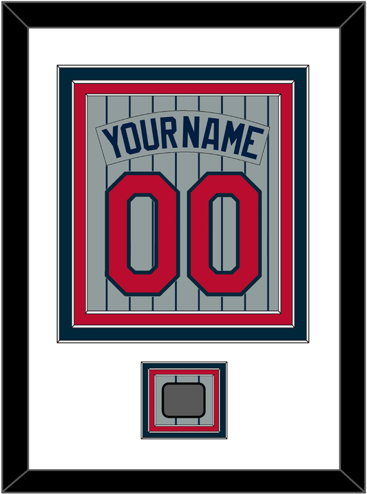 Minnesota Nameplate, Number & 1987 World Series Champions Patch - Road Gray Pinstripes (1987-2009) - Premier Tier 1