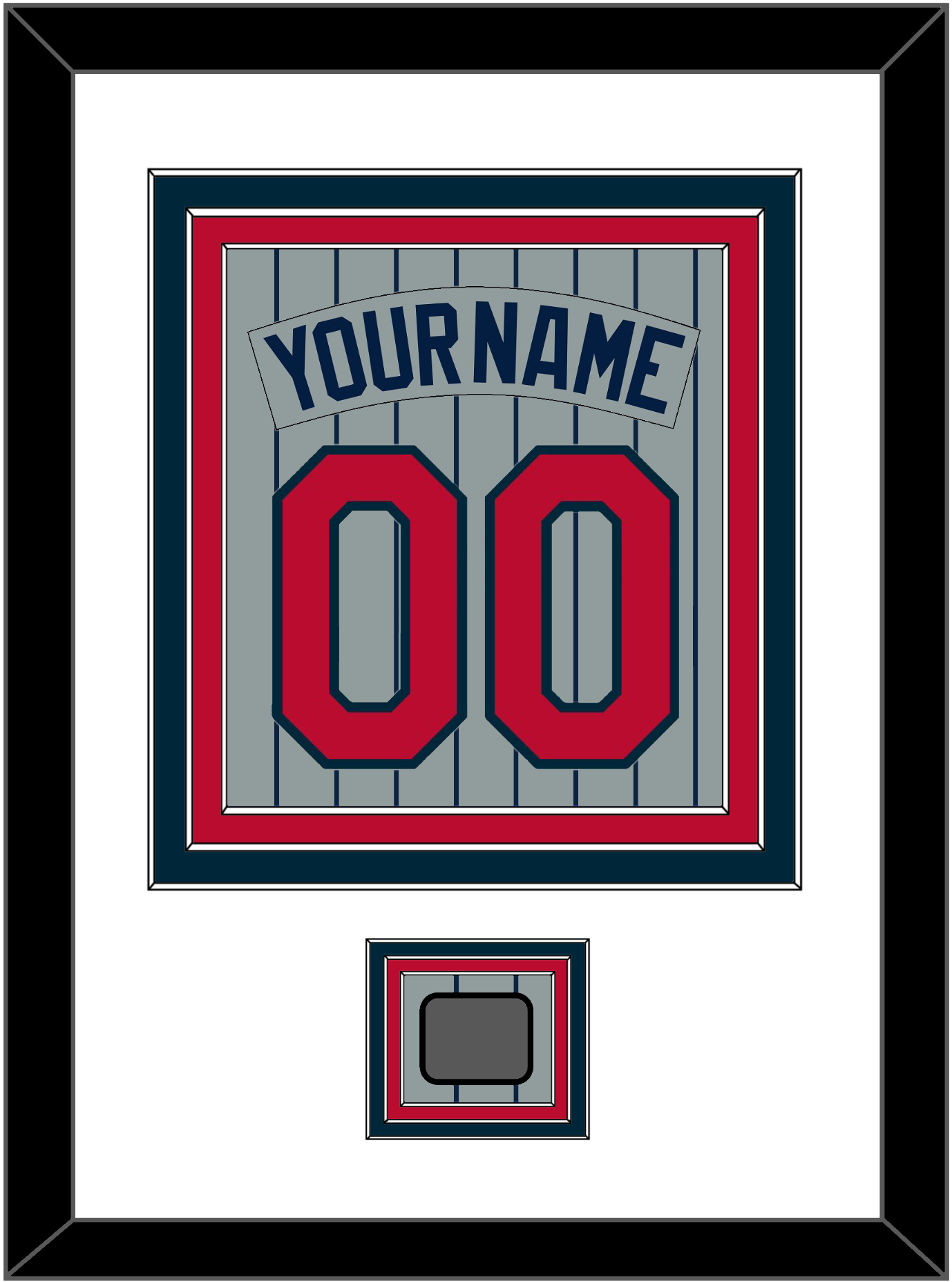 Minnesota Nameplate, Number & World Series Patch - Road Gray Pinstripes (1987-2009) - Premier Tier 1