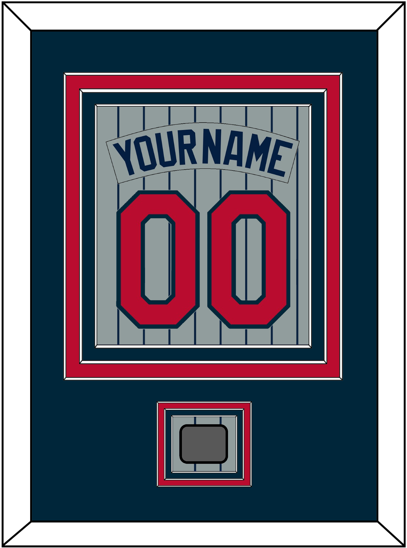Minnesota Nameplate, Number & 1987 World Series Champions Patch - Road Gray Pinstripes (1987-2009) - Premier Tier 2