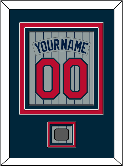 Minnesota Nameplate, Number & 1987 World Series Champions Patch - Road Gray Pinstripes (1987-2009) - Premier Tier 2