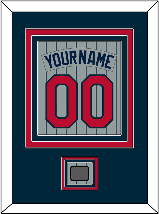 Minnesota Nameplate, Number & 1987 World Series Champions Patch - Road Gray Pinstripes (1987-2009) - Premier Tier 2