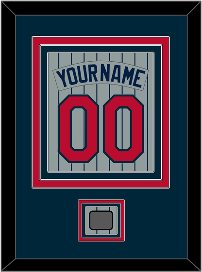 Minnesota Nameplate, Number & 1987 World Series Champions Patch - Road Gray Pinstripes (1987-2009) - Premier Tier 2