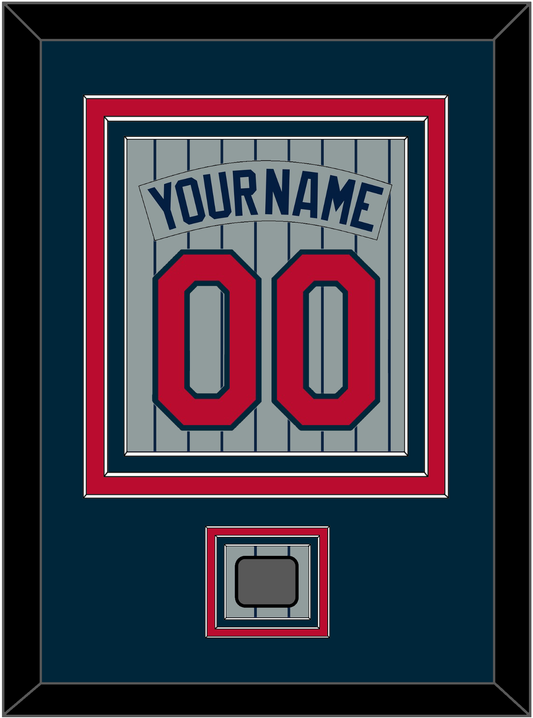 Minnesota Nameplate, Number & 1987 World Series Champions Patch - Road Gray Pinstripes (1987-2009) - Premier Tier 2
