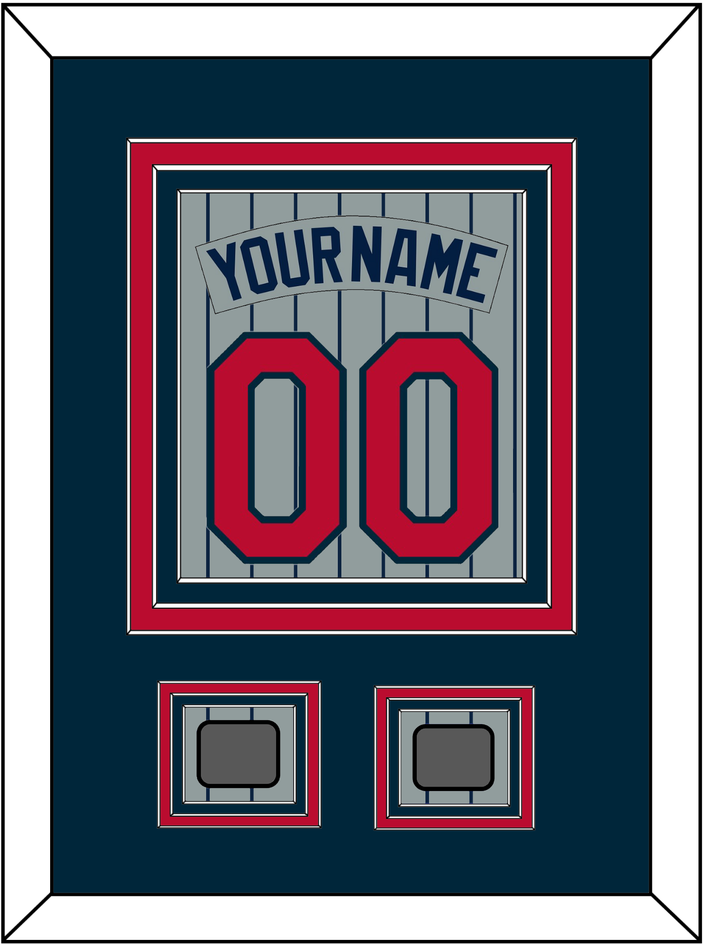 Minnesota Nameplate, Number & World Series Patch - Road Gray Pinstripes (1987-2009) - Premier Tier 2