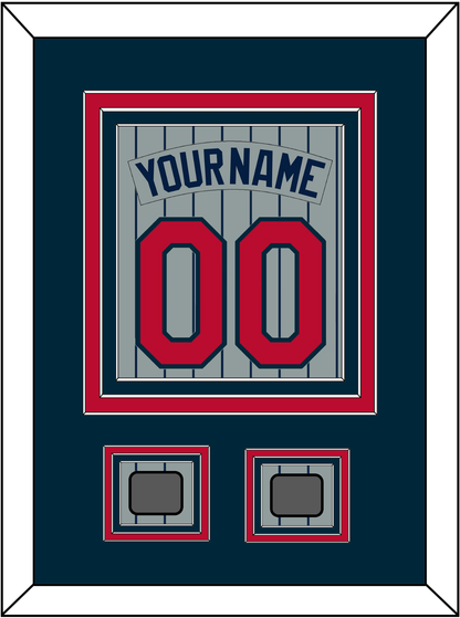 Minnesota Nameplate, Number & World Series Patch - Road Gray Pinstripes (1987-2009) - Premier Tier 2