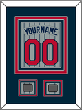 Minnesota Nameplate, Number & World Series Patch - Road Gray Pinstripes (1987-2009) - Triple Mat 2