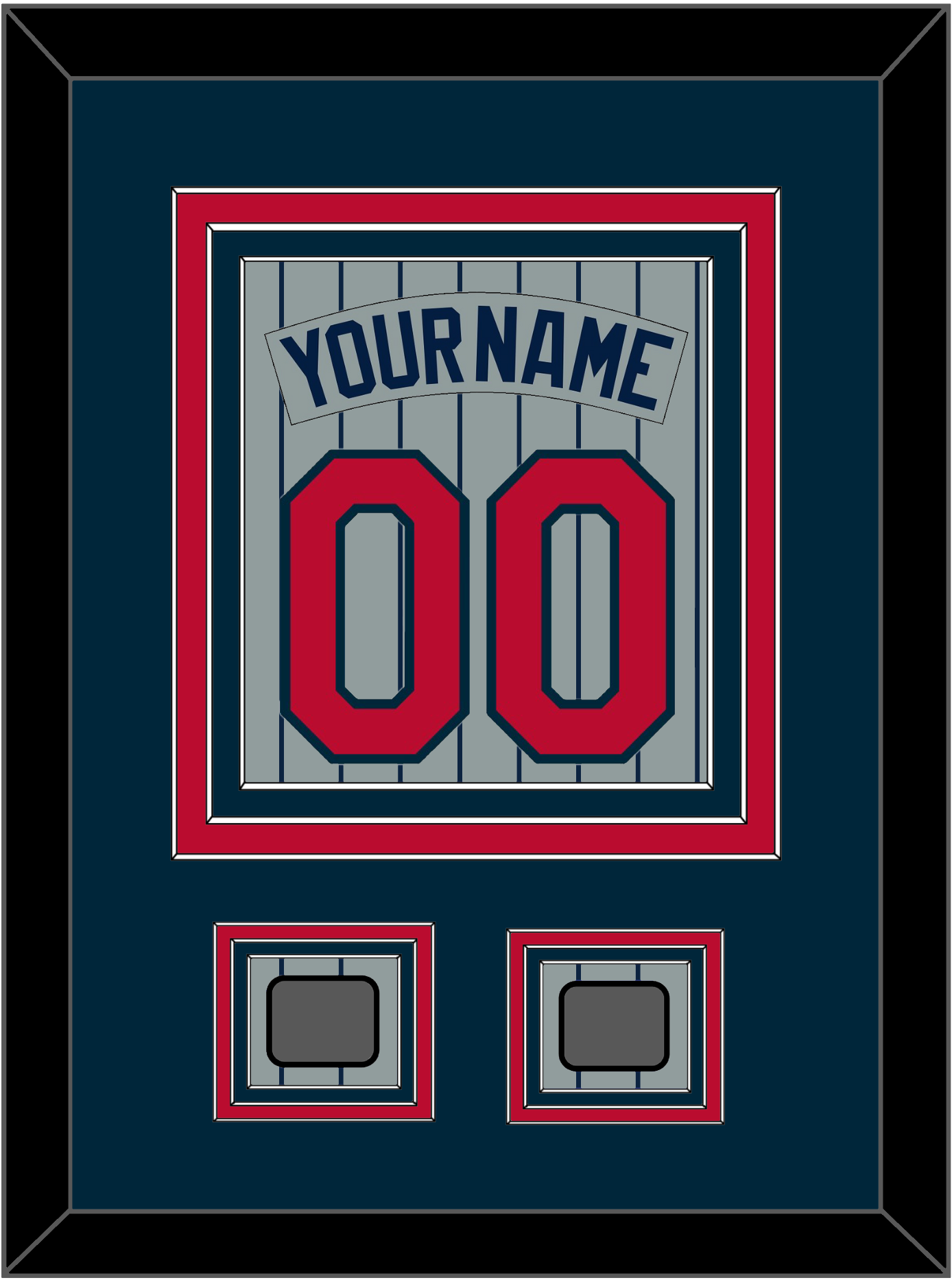 Minnesota Nameplate, Number & World Series Patch - Road Gray Pinstripes (1987-2009) - Premier Tier 2