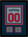 Minnesota Nameplate, Number & World Series Patch - Road Gray Pinstripes (1987-2009) - Triple Mat 2