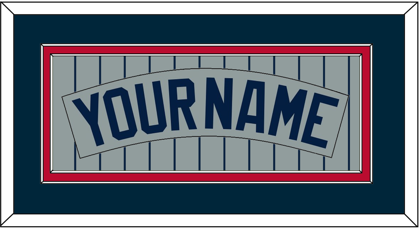 Minnesota Nameplate - Road Gray Pinstripes (1987-2009) - Signature Tier 2