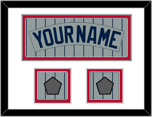 Minnesota Nameplate & 2 World Series Patches - Road Gray Pinstripes (1987-2009) - Signature Tier 2
