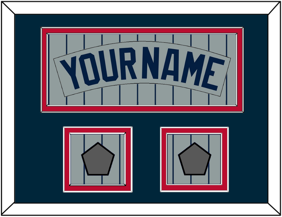 Minnesota Nameplate & 2 World Series Patches - Road Gray Pinstripes (1987-2009) - Signature Tier 3