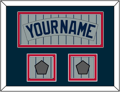 Minnesota Nameplate & 2 World Series Patches - Road Gray Pinstripes (1987-2009) - Signature Tier 3