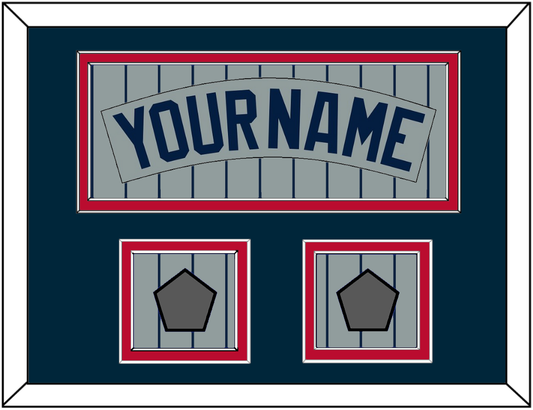 Minnesota Nameplate & 2 World Series Patches - Road Gray Pinstripes (1987-2009) - Signature Tier 3