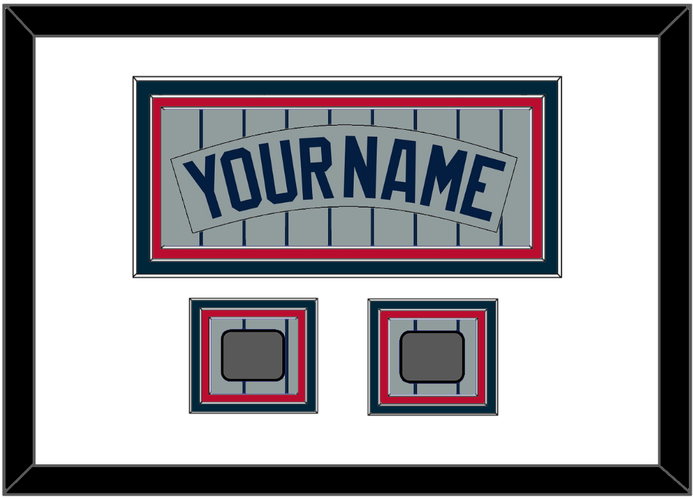 Minnesota Nameplate & 2 World Series Patches - Road Gray Pinstripes (1987-2009) - Premier Tier 1