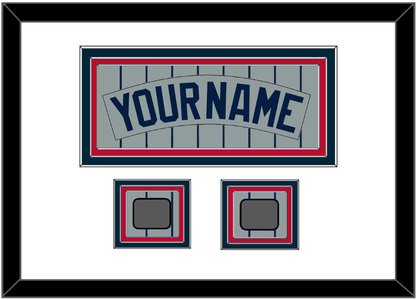 Minnesota Nameplate & 2 World Series Patches - Road Gray Pinstripes (1987-2009) - Premier Tier 1