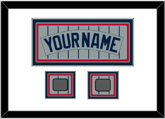 Minnesota Nameplate & 2 World Series Patches - Road Gray Pinstripes (1987-2009) - Premier Tier 1