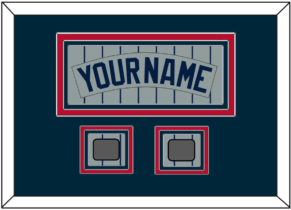 Minnesota Nameplate & 2 World Series Patches - Road Gray Pinstripes (1987-2009) - Premier Tier 2