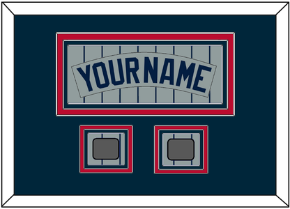 Minnesota Nameplate & 2 World Series Patches - Road Gray Pinstripes (1987-2009) - Premier Tier 2