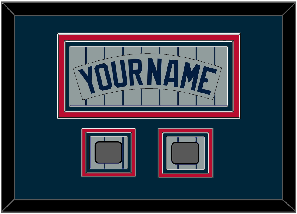 Minnesota Nameplate & 2 World Series Patches - Road Gray Pinstripes (1987-2009) - Premier Tier 2