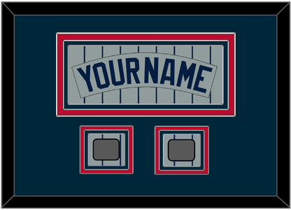 Minnesota Nameplate & 2 World Series Patches - Road Gray Pinstripes (1987-2009) - Premier Tier 2
