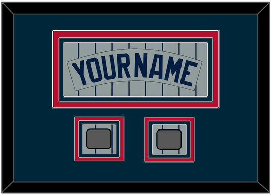 Minnesota Nameplate & 2 World Series Patches - Road Gray Pinstripes (1987-2009) - Premier Tier 2