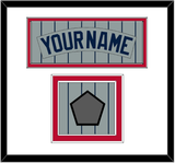 Minnesota Nameplate & World Series Patch - Road Gray Pinstripes (1987-2009) - Double Mat 1